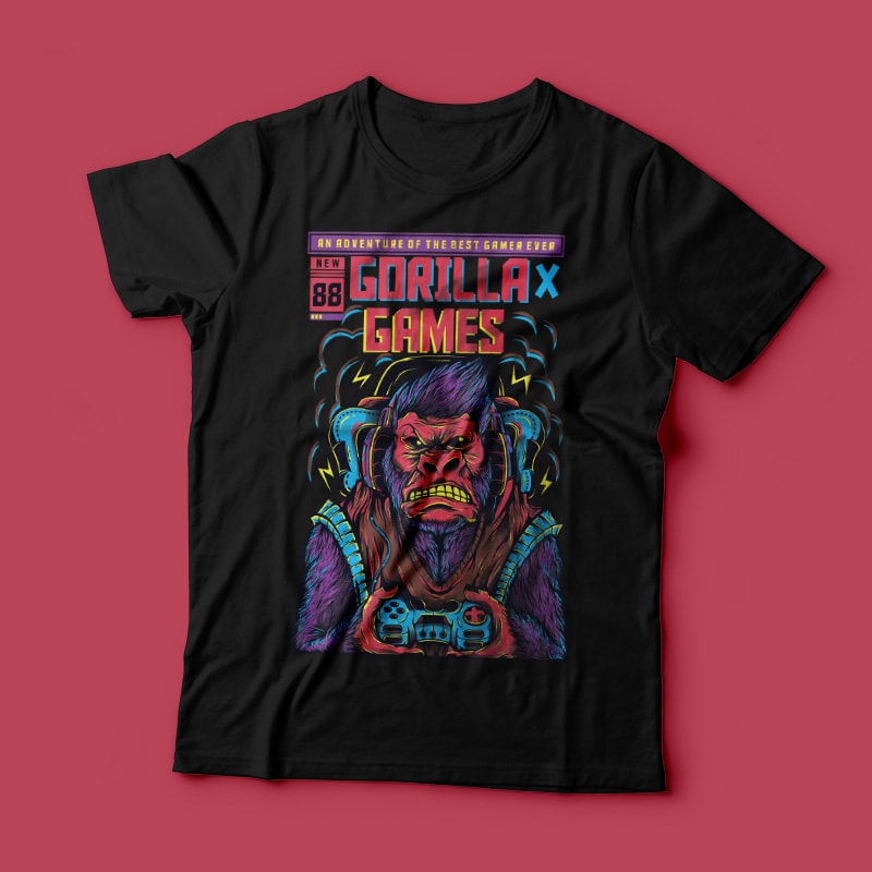 Gorilla Games tshirt design for merch by amazon