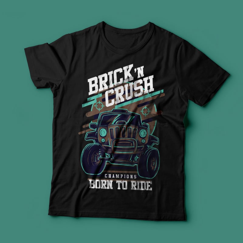 Brick n Crush tshirt design for merch by amazon