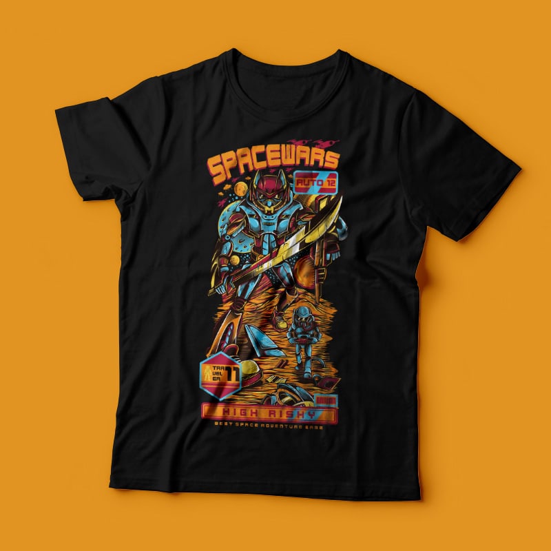 Spacewars vector t shirt design