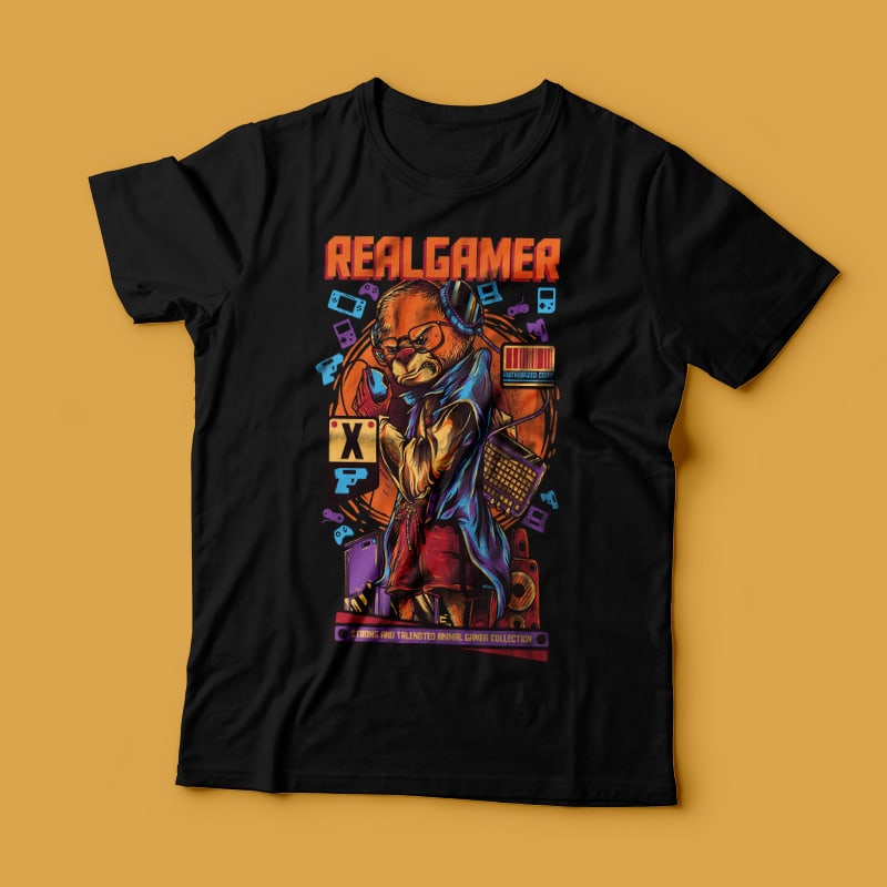 Real Gamer vector t shirt design