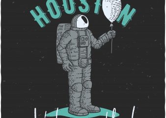 Astronaut with airballoon buy t shirt design