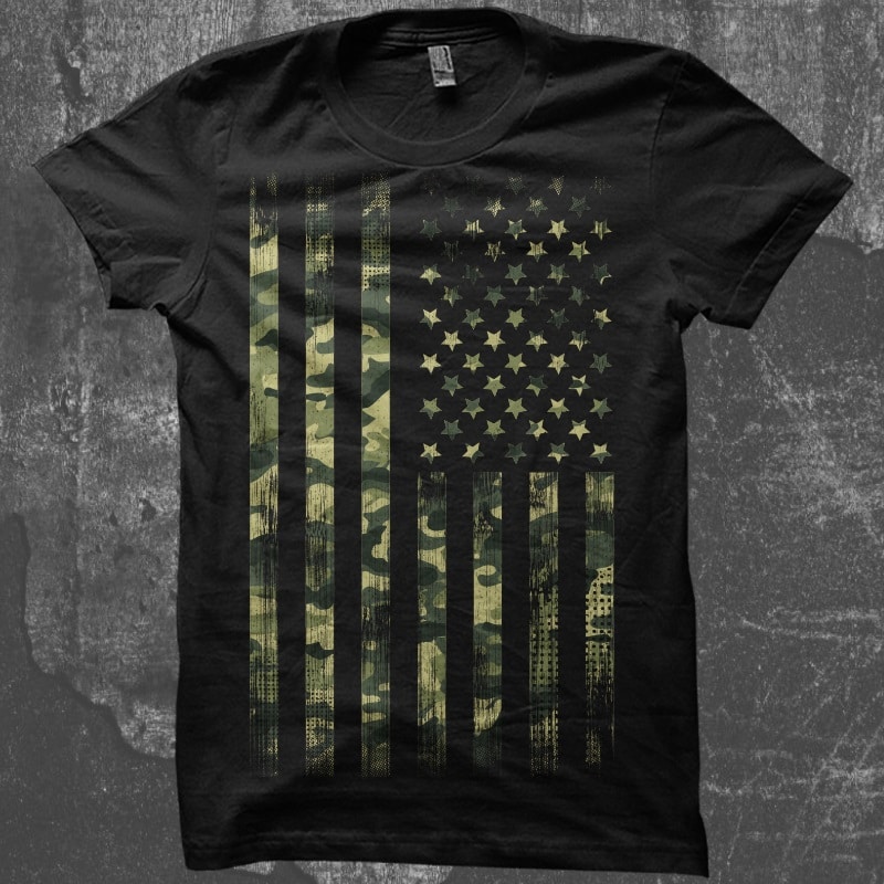 Camo Flag t shirt designs for teespring