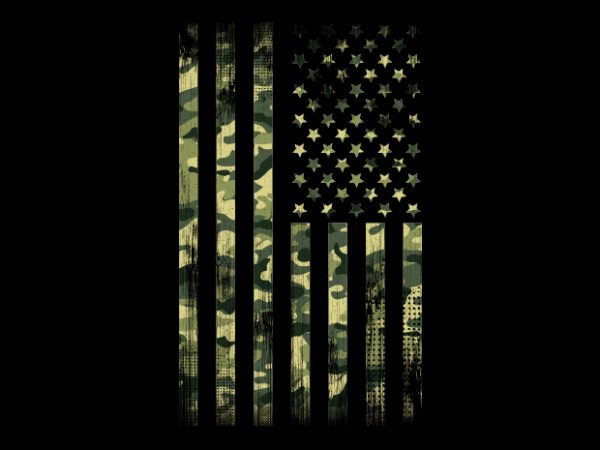 Camo flag commercial use t-shirt design