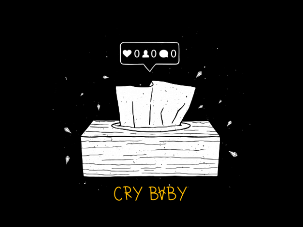 Cry baby design for t shirt