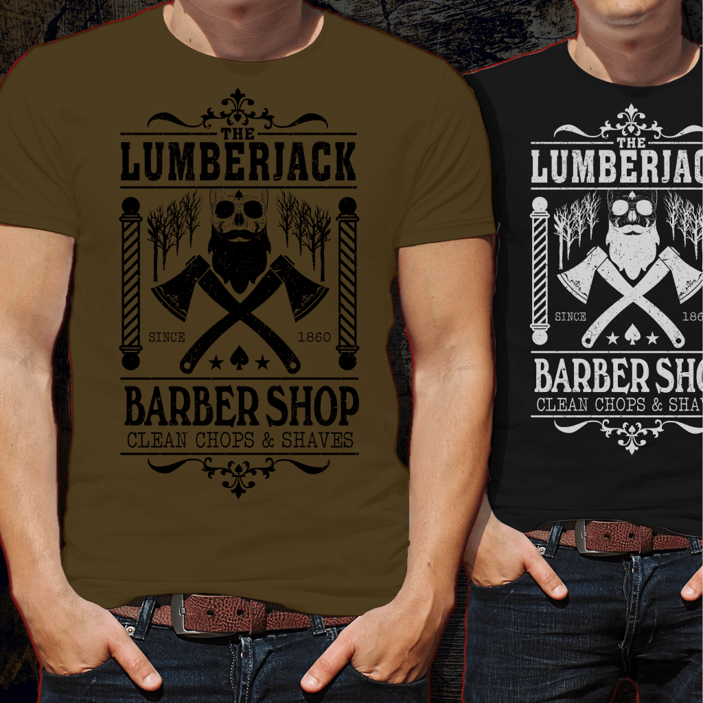 Lumberjack Barber Shop Tshirt Design tshirt factory