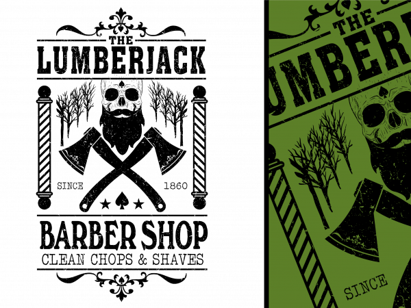 Lumberjack barber shop tshirt design