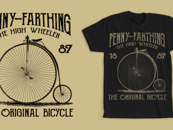 Penny-farthing vintage bicycle design