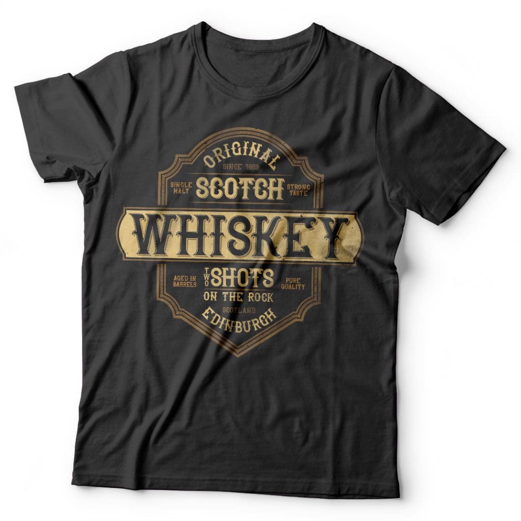Whiskey label vector t shirt design