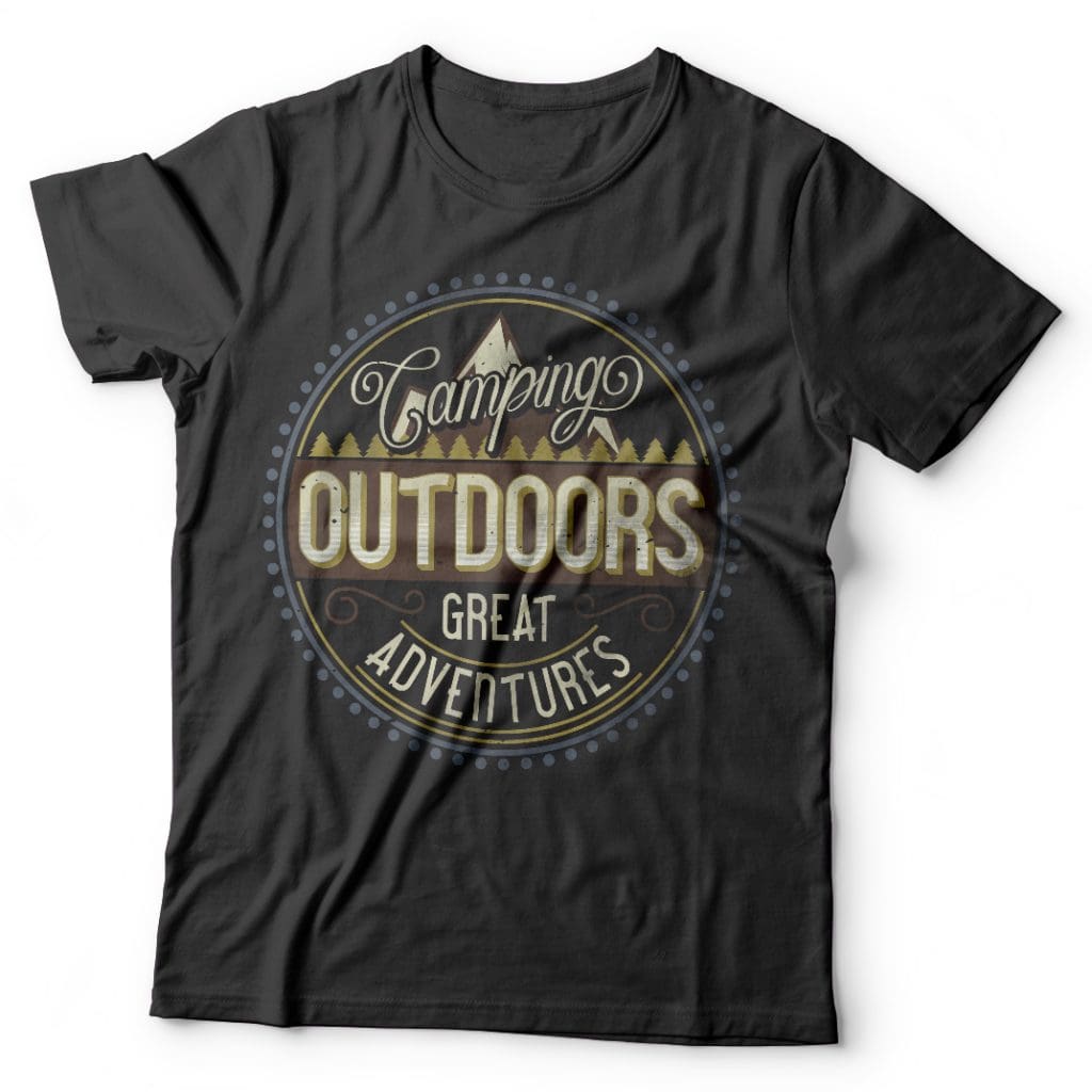 Camping label t shirt design graphic