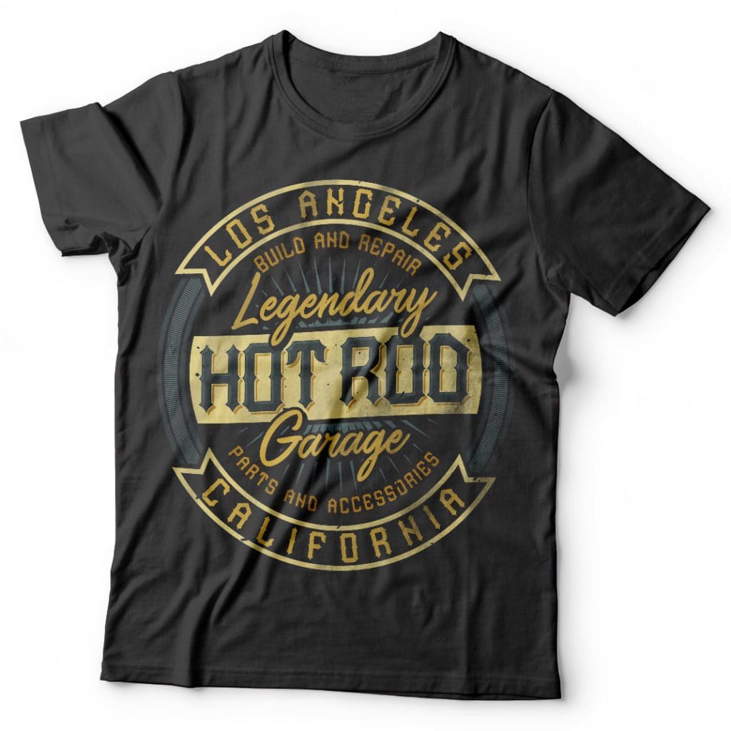 Hot rod garage vector t shirt design