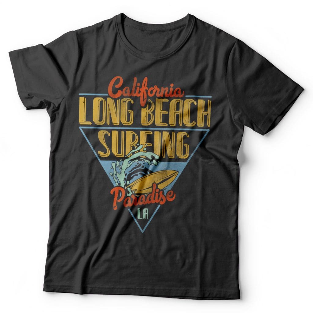 California Surfing t shirt design graphic