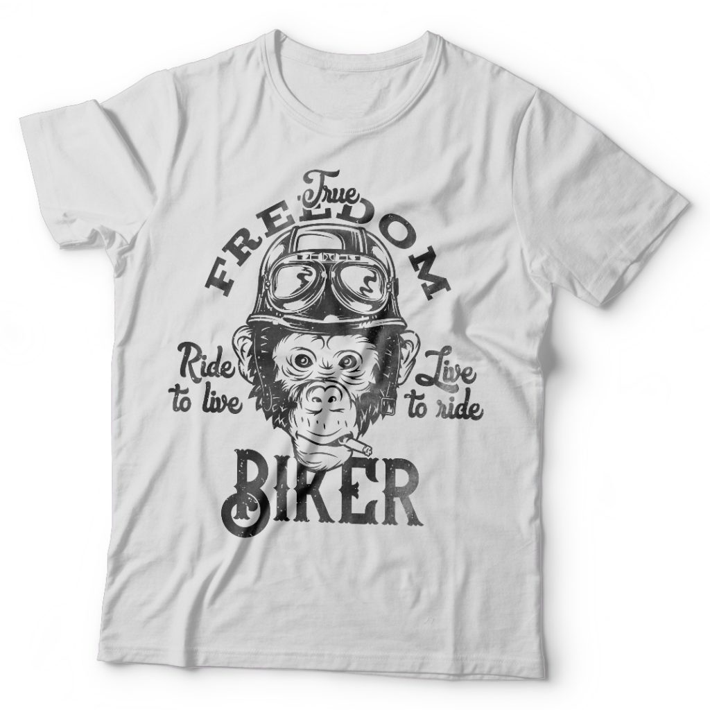 Monkey Biker tshirt design for merch by amazon