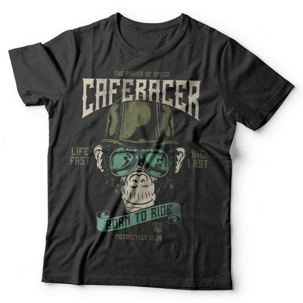 Monkey Caferacer tshirt design for sale