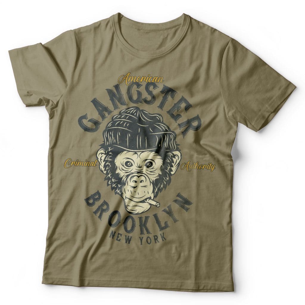 Monkey Gangster commercial use t shirt designs