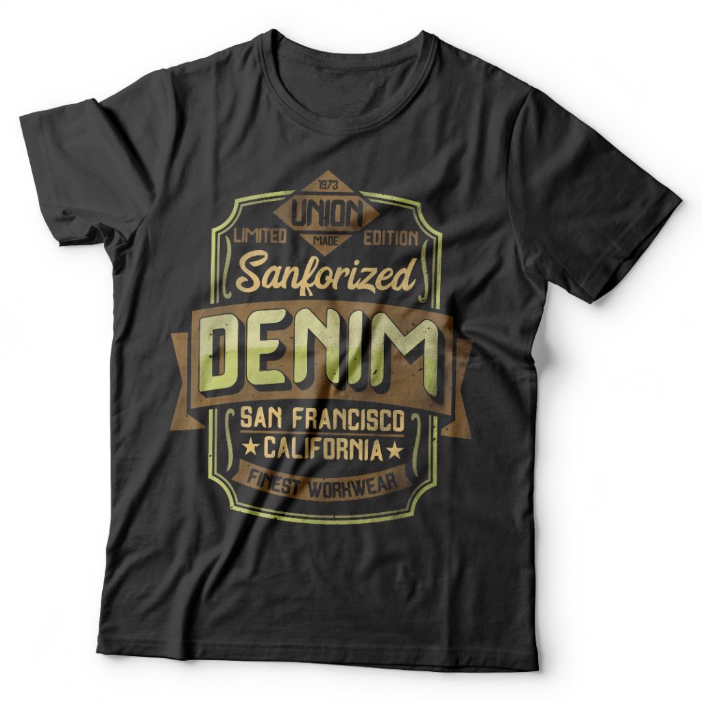 Denim Label t shirt design graphic