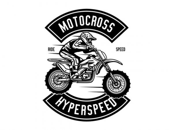 Motocross hyperspeed graphic t-shirt design