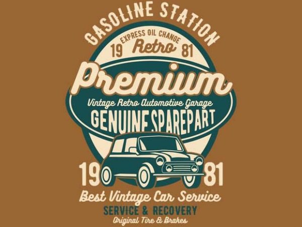 Premium garage t-shirt design