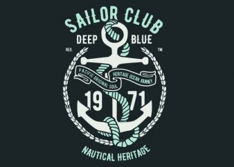 Sailor Club vector t-shirt design