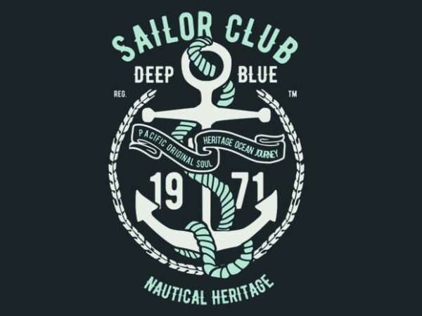 Sailor club vector t-shirt design