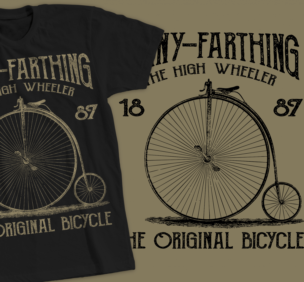 Penny-Farthing Vintage Bicycle Design tshirt factory