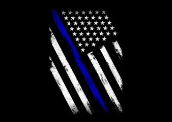 Thin Blue Line Flag vector t-shirt design for commercial use