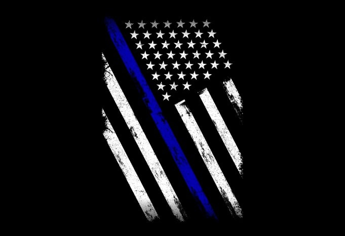 Download Thin Blue Line Flag vector t-shirt design for commercial use - Buy t-shirt designs