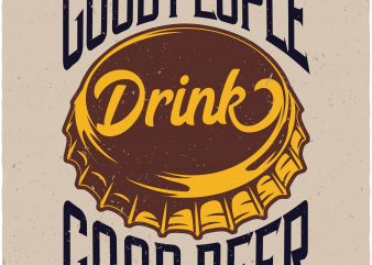 Beer cap vector t-shirt design for commercial use