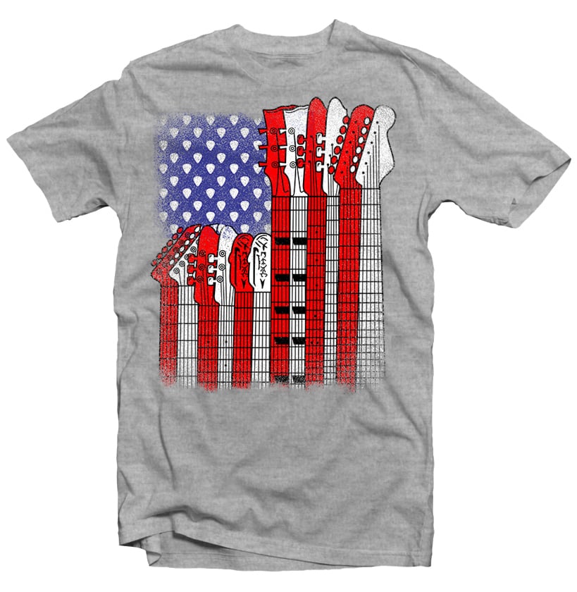 Flag Usa Guitars t shirt designs for merch teespring and printful