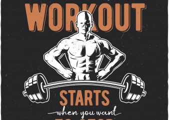 Workout print ready shirt design