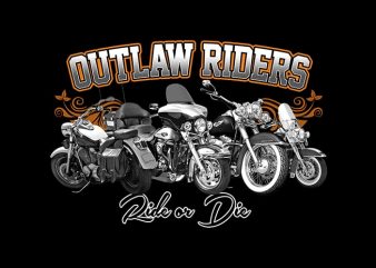 Outlaw Riders commercial use t-shirt design