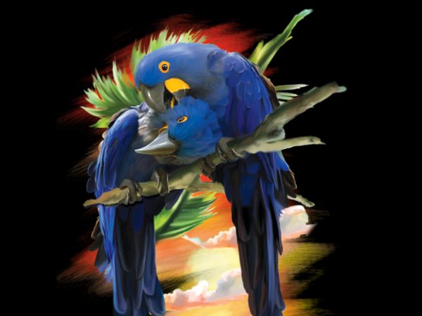 Blue macaw t shirt design to buy