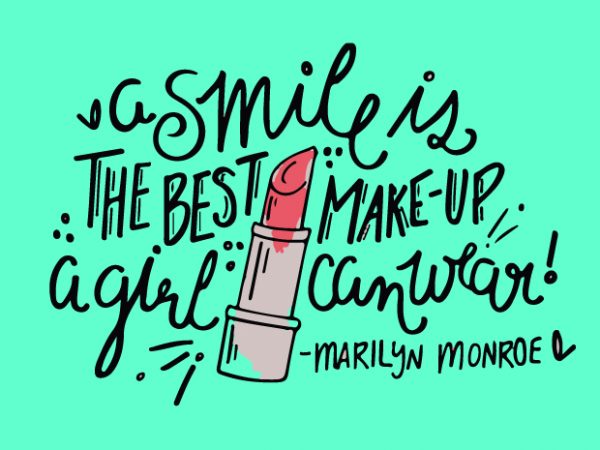 Make up smile design for t shirt