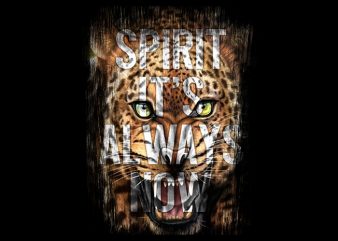 Spirit Leopard Head print ready t shirt design