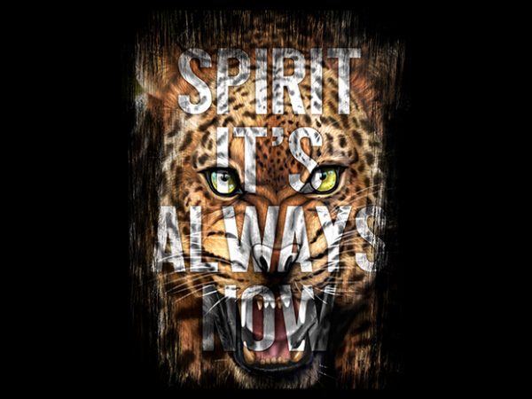 Spirit leopard head print ready t shirt design