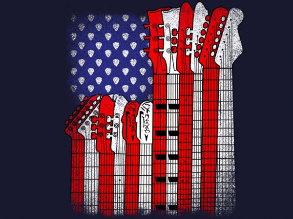 Flag usa guitars buy t shirt design artwork