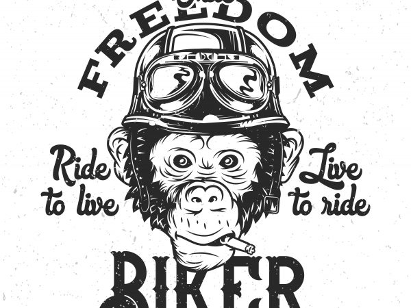 Monkey biker t shirt design to buy