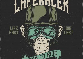 Monkey Caferacer vector t-shirt design for commercial use