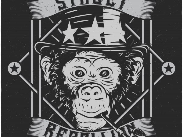 Monkey street print ready shirt design