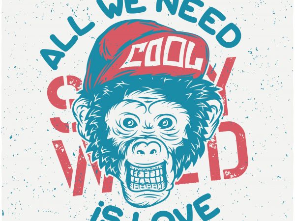 Monkey cool tshirt design vector