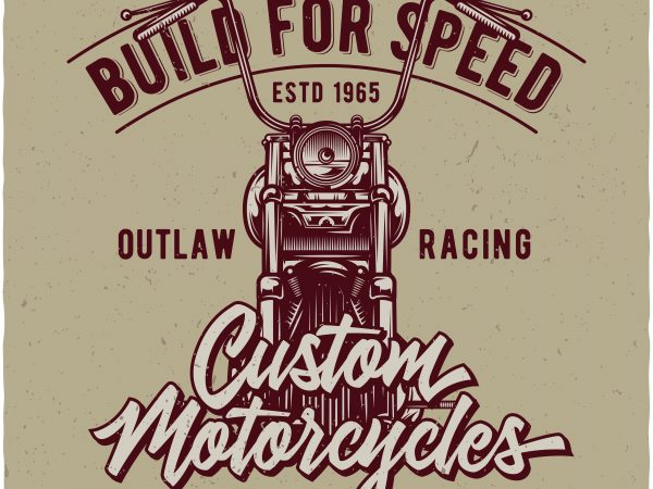 Custom motorcycles vector t shirt design for download