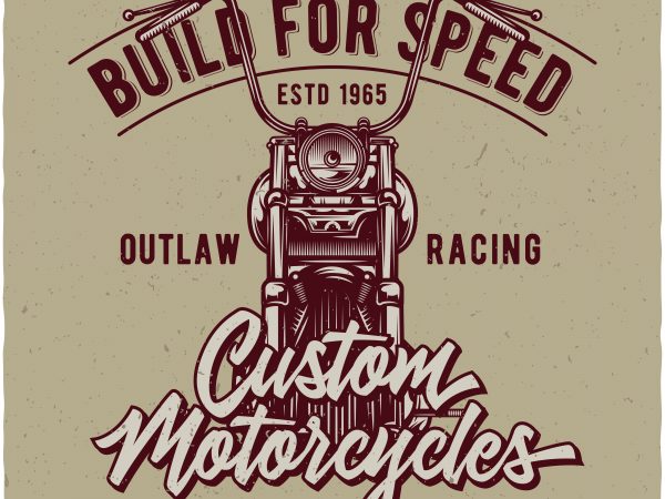 Custom motorcycles vector t shirt design for download Custom motorcycles vector t shirt design for download