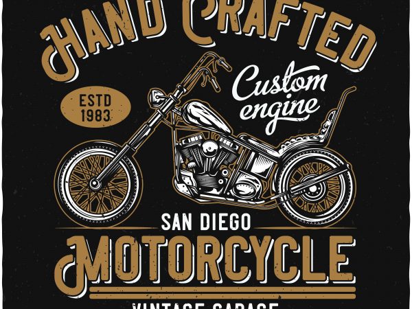 Hand crafted motorcycle buy t shirt design