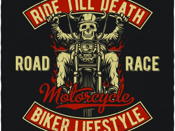 Biker lifestyle vector t-shirt design for commercial use