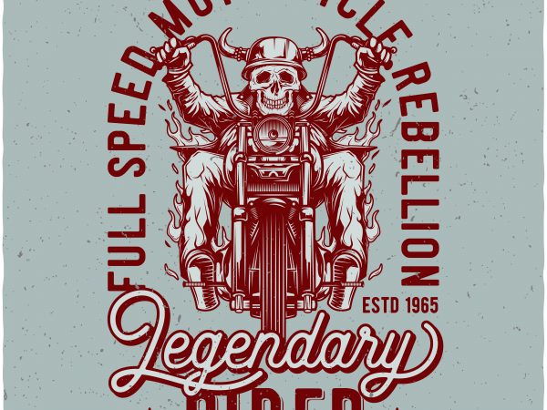 Legendary rider graphic t-shirt design