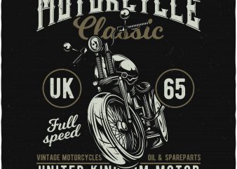 Classic Motorcycle commercial use t-shirt design