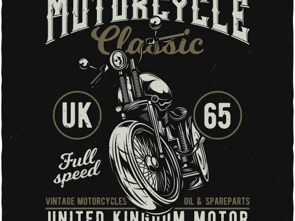 Classic motorcycle commercial use t-shirt design
