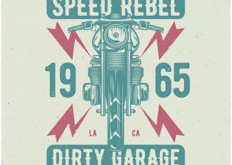 Dirty garage vector t-shirt design template