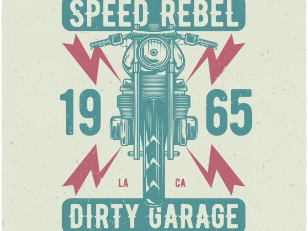 Dirty garage vector t-shirt design template
