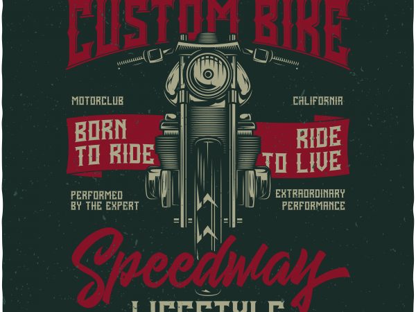 Custom bike vector t shirt design artwork