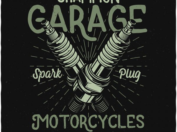 Champion garage vector t-shirt design